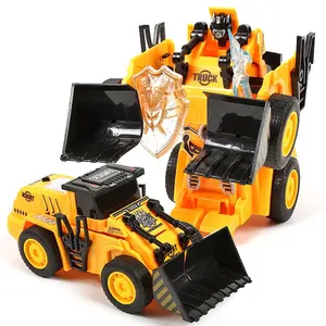 2023 Transformatie Robot Auto Engineering Bouwvoertuig Vrachtwagen Weg Roller Vervorming Speelgoed Speelgoed Bulldozer Robot Kind Speelgoed