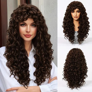 Peluca de Fibra Sintética de Alta Temperatura con Encaje Frontal 13x4, Ondas Grandes, Rizos Pequeños y Largos, con Raya Media, Suave, Ecológica y de Calidad Premium - Product Image 3