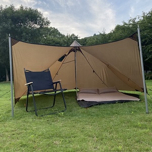 Tenda a piramide ultraleggera da campeggio per 2-4 persone tenda a zaino ultraleggera tenda Teepee da esterno esagonale - Product Image 6