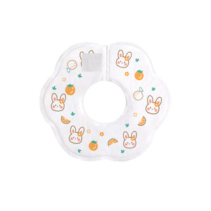Baby Bibs Apple Shaped With Rabbit Orange Pattern 0-12 Months Waterproof Drool Scarf For Newborns - Product Image 1