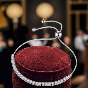 2026 Classic Full Diamond Silver <b>Ball</b> Drawstring Trendy Party Women Luxury Shiny 4mm Zircon Crystal Tennis <b>Bracelets</b> - Product Image 6