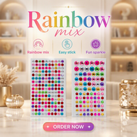 Autocollant en acrylique effet diamant Gemme, étoile colorée de luxe léger, pour visage d'enfant et sourcils de scène, vente chaude transfrontalière, commerce extérieur