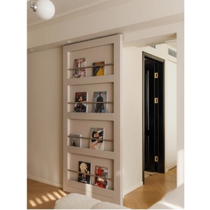 Étagère <span class=keywords><strong>en</strong></span> <span class=keywords><strong>bois</strong></span> massif porte coulissante couleur magazine journal étude porte suspendue sans rail fantôme porte invisible - Product Image 3