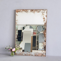 Miroir mural rectangulaire en verre intégral, art antique, artisanat, décoration de luxe, pour dressing, chambre à coucher, salle de bain, foyer