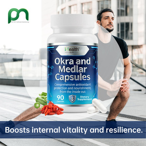 Compléments alimentaires à base de plantes pour hommes, capsules d'okra - Énergie, vitalité et stimulation de l'immunité, végétalien, faible teneur en sucre et en matières grasses, non destiné aux adolescents - Product Image 6