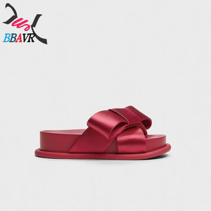 Sandalias de Plataforma con Lazo 2026 para Mujer, Punta Redonda, Verano, Casuales, Chanclas de Playa - Product Image 1