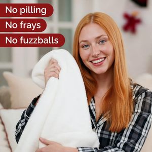 Manta de Sherpa Navideña Reversible de Forro Polar - Manta Súper Suave de Doble Cara para Cama y Sofá - Ropa de Cama de Invierno para Navidad - Product Image 3