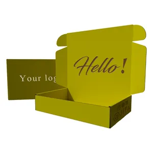 로고가있는 옷 향수를위한 낮은 MOQ 도매 사용자 정의 노란색 골판지 포장 종이 배송 상자