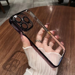 เคสโทรศัพท์ใสเคลือบ PC ป้องกันเลนส์กล้อง ดีไซน์วงแหวน CD สำหรับ iPhone 14 13 Pro 12Pro XR - Product Image 1