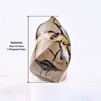 Cristal de Septarian Flame naturel de forme libre, sculpture de pierre de dragon Septarian Flame polie pour la décoration intérieure, guérison des chakras Reiki