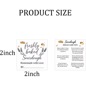 200 étiquettes pour levain de 2 pouces, autocollants d'instructions d'entretien du pain au levain pour produits de boulangerie, cadeau pour boulangers - Product Image 2