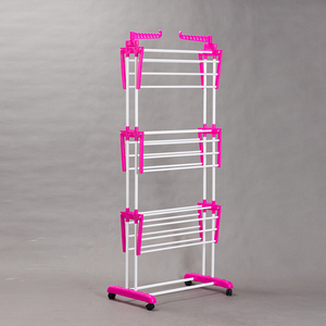 Porte-vêtements pliable roulant pliable étendoir à linge intérieur extérieur gris foncé en métal étendoir à linge - Product Image 5