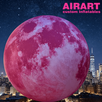 Boule lunaire gonflable en PVC pour la décoration d'événements aérospatiaux sur le thème du système solaire, planète gonflable pour les accessoires de cabine photo musicale