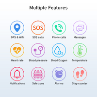 Montre connectée portable 4G avec suivi GPS, surveillance à distance de la santé des personnes âgées, en alliage de silicone et écran IPS