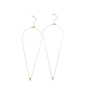 Collana con Ciondolo Lettera X in Acciaio Inossidabile Placcato Oro, Gioiello Unisex alla Moda, Regalo Trendy - Product Image 1