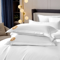 Parures de lit d'hôtel brodées personnalisées, luxueuses et douces, avec housses de couette brodées, nouvelles parures de draps plats brodés