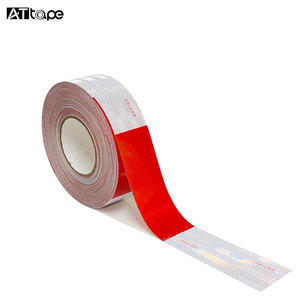 Autocollant de sécurité réfléchissant luminescent jaune-vert en sergé, décoratif, haute visibilité, adhésif acrylique, <span class=keywords><strong>bande</strong></span> PVC simple - Product Image 1