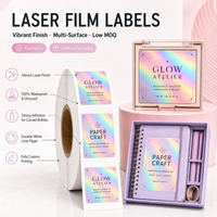 Étiquette autocollante holographique personnalisée imperméable pour emballage privé, rouleau d'étiquettes pour bouteilles et pots cosmétiques
