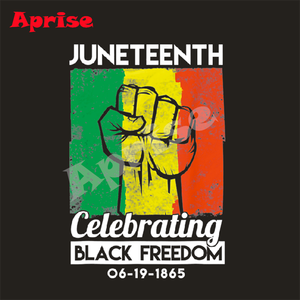 July 4th junteenth 1865 nhiệt in chuyển junteenth ngày Slogan sắt trên Đen nói truyền nhiệt Plastisol Vinyl - Product Image 4