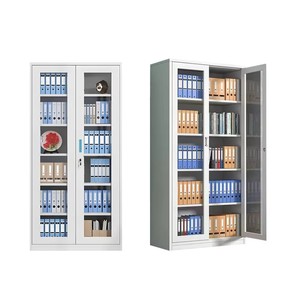 Office Furniture Glass-Frame Cabinet / Steel Cabinet Glass Door Metal Filing Storage Cabinet - Product Image 3