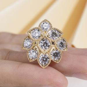 Bague en or 18 carats avec diamant de laboratoire taille ronde Messi Jewelry MSR-2198 pour femme - Product Image 1