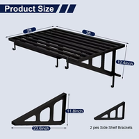 Étagère murale de garage robuste en métal avec revêtement en poudre, capacité de charge de 560 lb, réglable, 2 x 3 pieds, lot de 2, JH-Mech