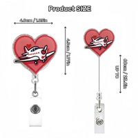 Hot-Selling Cross-Border Acryl Fun Glitter Einziehbarer Abzeichen clip Easy Pull ID Schnalle Etikettierung Generation Stock Schlüssel anhänger