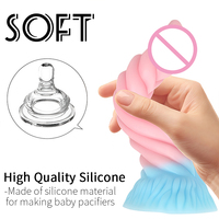 Dildo en silicone liquide en forme de tire-bouchon serpentin