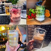 Tasses à café en verre borosilicate à double paroi résistantes à la chaleur 400 ml Design moderne pour adultes pour la maison, les restaurants, les hôtels et les fêtes