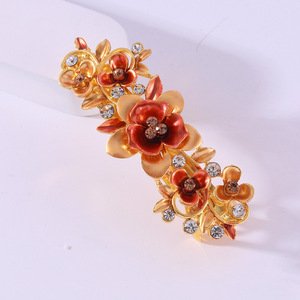 กิ๊บติดผมโลหะลายดอกไม้สไตล์วินเทจสีสันสดใสปรับแต่งได้สำหรับผู้หญิงและเด็กผู้หญิง - Product Image 5