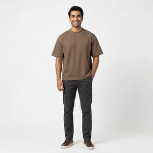 Camiseta de algodón para hombre, camiseta de peso pesado, camiseta de gran tamaño blanca con logotipo estampado de transferencia Digital personalizado - Product Image 1