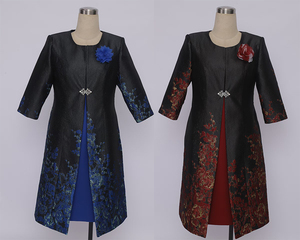 Ensemble de costume élégant pour femmes pour l'église : Nouvelle veste longue avec robe pour la cérémonie de mariage et les occasions formelles 2025 - Product Image 1