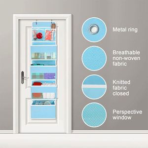 Organizador de Almacenamiento para Colgar sobre la Puerta del Armario, Despensa, Baño, Cuarto de Bebé o Dormitorio, con 6 Estantes y 5 Bolsillos Grandes - Product Image 5