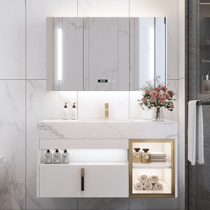 Nuevo Mueble de <span class=keywords><strong>Baño</strong></span> Blanco de Tendencia a Precio Económico con Lavabo de Pizarra, Muebles de <span class=keywords><strong>Baño</strong></span> con Lavabo - Product Image 5