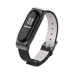 Mi banda 3 Mi band4 muñeca correa de cuero de la PU pulsera sin tornillos de la correa de muñeca pulsera banda inteligente - Product Image 4
