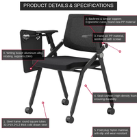 Fauteuil de bureau ergonomique moderne à dossier mi-haut avec accoudoirs pour usage domestique, bureau, cuisine, salle de sport, salon - Vente en gros - OEM disponible