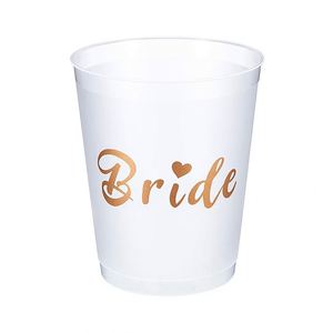 Gobelets flexibles givrés incassables avec logo personnalisé, réutilisables, pour décorations de fête, gobelets en plastique personnalisés, cadeaux de mariage modernes - Product Image 1