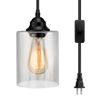 Lámpara Colgante de Estilo Nórdico Retro Creativo de Hierro Forjado para Comedor, Dormitorio, Bar, Mesa, Lámparas de Vidrio para Sala de Estar
