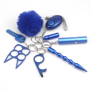 Nuovo Set Portachiavi Multifunzionale di Sicurezza con Pompon e Allarme Personale, Adatto per Strumenti di Sicurezza alla Moda per Attività all'Aperto - Product Image 3
