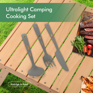 Tenedor de <span class=keywords><strong>Camping</strong></span> ultraligero RTS, juego de cocina de <span class=keywords><strong>Camping</strong></span> de titanio, juego de cubiertos de <span class=keywords><strong>Camping</strong></span> de titanio duradero con mosquetón - Product Image 6