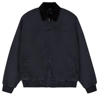 Blouson Bomber Streetwear Homme OEM ODM – Veste Zippée Vintage en Toile de Coton Perlé Épais pour Homme