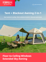 Tente de camping 2-en-1 épaissie, tente extérieure pliable portable pour pique-nique, randonnée, camping de nuit