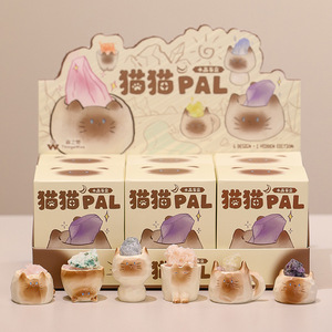 รูปปั้นแมวคริสตัลเรซิ่นขนาดเล็ก ของตกแต่งโต๊ะทำงาน ของขวัญ - Product Image 4