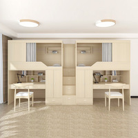 Lit superposé modulaire pour 2 personnes avec rideau d'intimité, bureau, armoire et rangement pour dortoirs d'étudiants et personnel en auberge de jeunesse