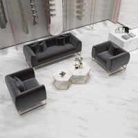 Ensemble de canapés modernes en velours rose pâle pour salon, mobilier de salon moderne et simple de luxe