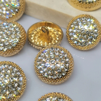Botones redondos de diamantes de imitación de metal para ropa, accesorios de costura DIY, venta al por mayor, botón de decoración de moda de lujo, ropa DIY