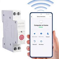Disjoncteur intelligent LONGTAI WiFi-63A Type C 1P+N 35mm Rail DIN, commande vocale à distance, en cuivre PA66, capacité de coupure 6kA, certifié CE