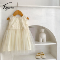 Robe de fête pour bébé fille en coton, vêtements pour nouveau-né Enge 2025, été, dentelle ancienne, anniversaire, jupe mignonne, vente en gros