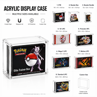 Vitrine moderne en acrylique pour cartes à collectionner Pokémon, boîte d'entraînement Elite, couvercle magnétique, protection UV, taille personnalisée, rangement