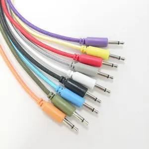 Free Sample Nylon Braided 3.5mm mono patch cable Male TS to TS 3.5mm jack audio cable for eurorack modular synthesizer